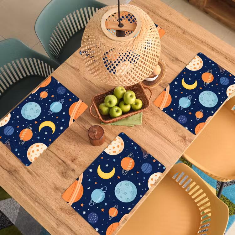 Placemat - 6 stuks - Ruimte - Planeten - Kleurrijk — 6