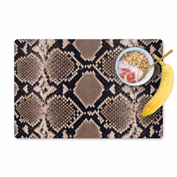 Placemat - 6 stuks - Slangenprint - Python - Bruin — 1