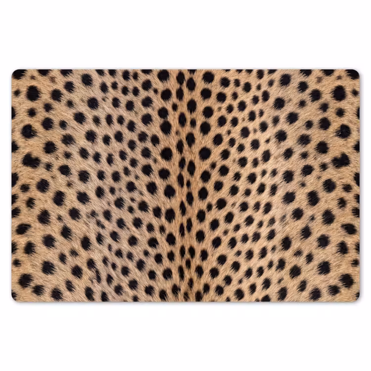 Placemat - 6 stuks - Vacht - Jachtluipaard - Zwart - Wit — 7