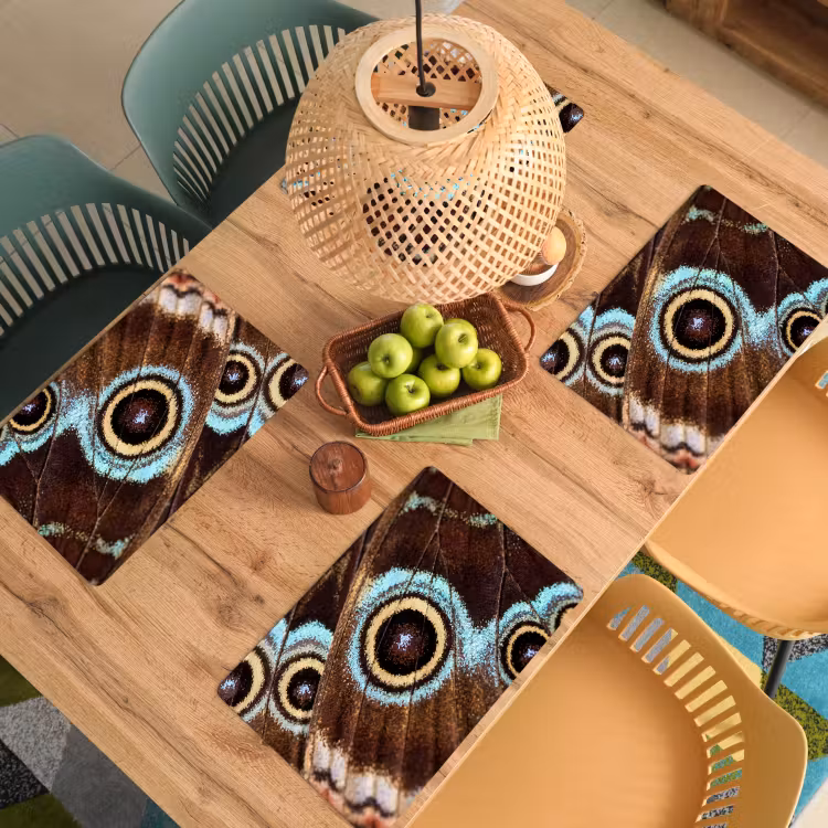 Placemat - 6 stuks - Vleugels - Vlinder - Blauw — 6