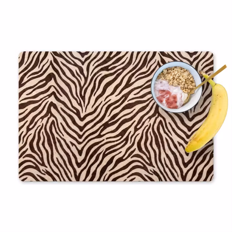 Placemat - 6 stuks - Zebra - Strepen - Bruin — 1