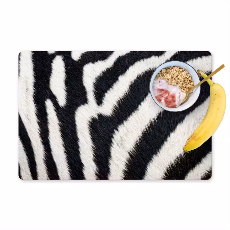 Placemat - 6 stuks - Zebra - Vacht - Klassiek - Zwart - Wit — 1