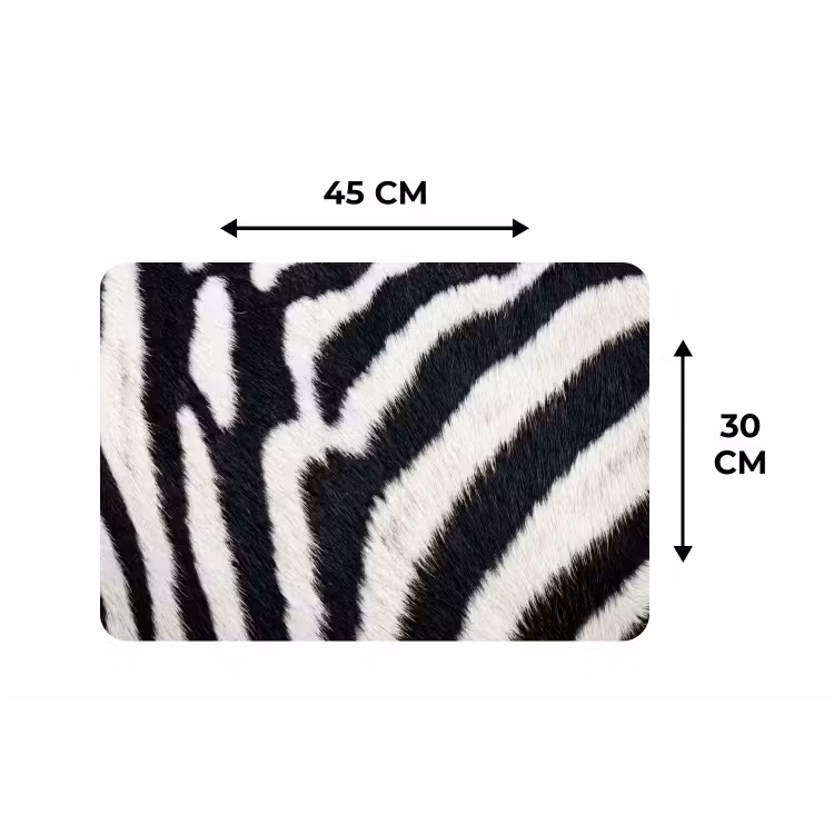 Placemat - 6 stuks - Zebra - Vacht - Klassiek - Zwart - Wit — 3