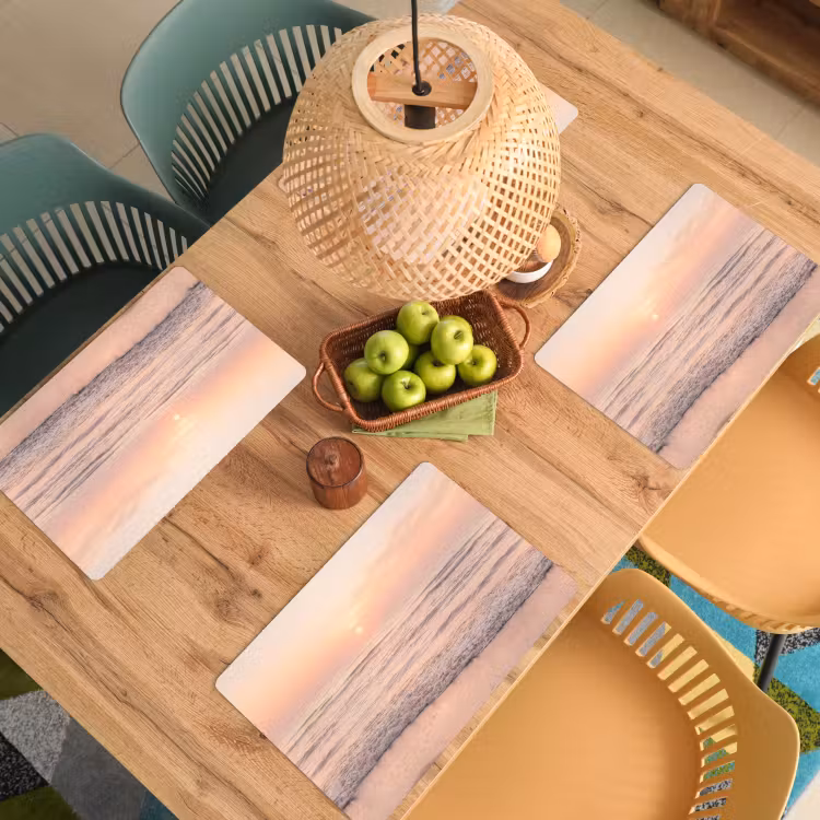 Placemat - 6 stuks - Zon - Strand - Roze — 6