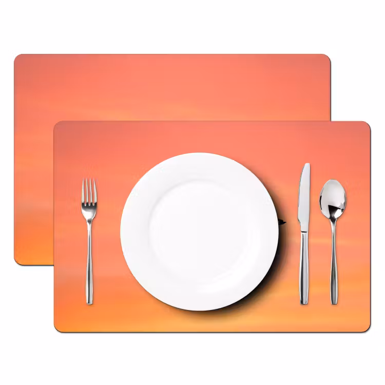 Placemat - 6 stuks - Zwerm - Vogels - Oranje — 2