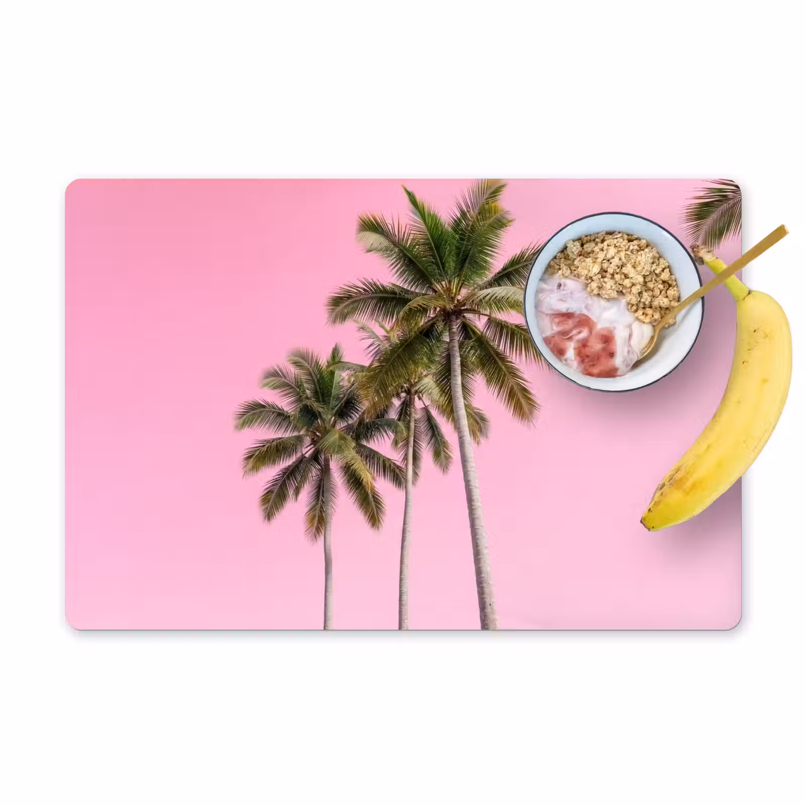 Placemat - 6 stuks - Palmboom - Tropisch - Pink — 1
