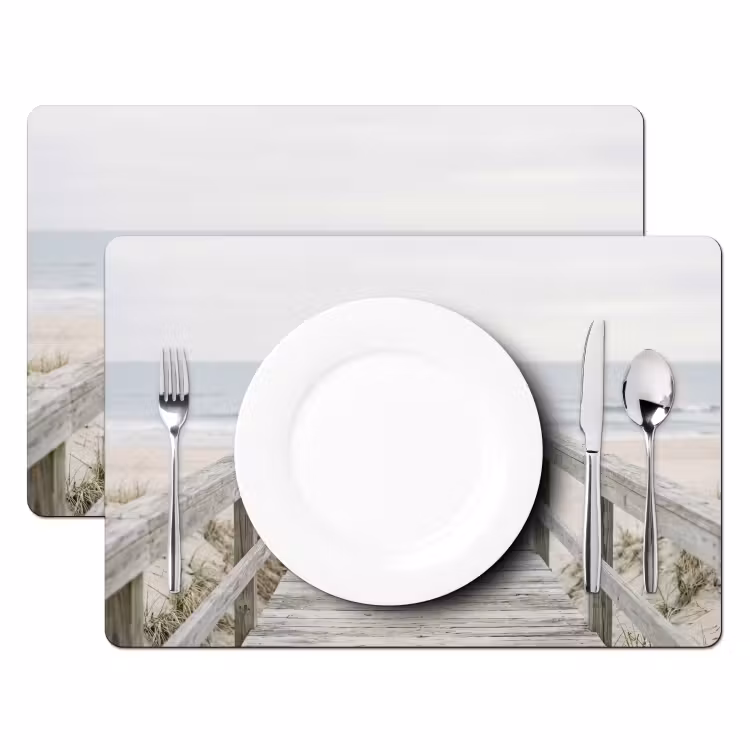 Placemat - 6 stuks - Duinen - Vlonder - Oceaan — 2