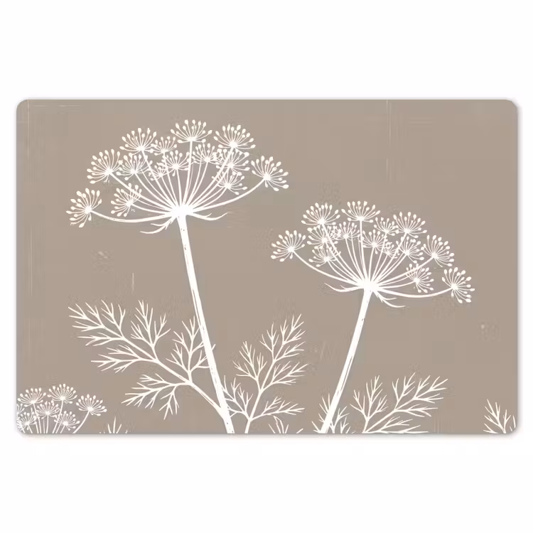 Placemat - 6 stuks - Grafisch - Fluitenkruid - Taupe — 7