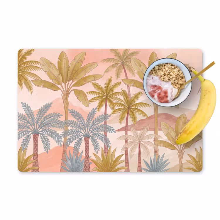 Placemat - 6 stuks - Illustratie - Palmbomen - Kleurrijk — 1