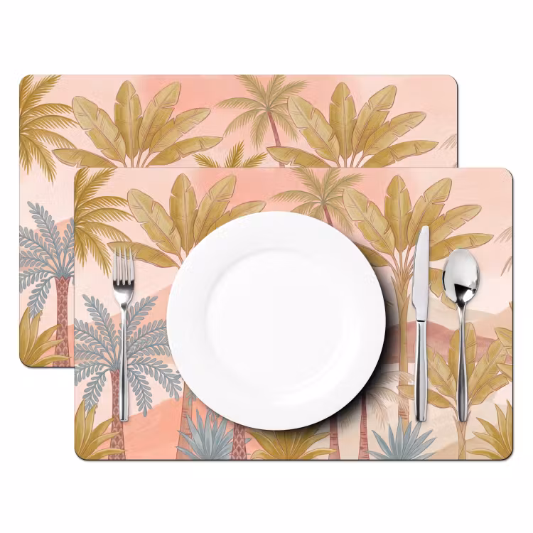 Placemat - 6 stuks - Illustratie - Palmbomen - Kleurrijk — 2