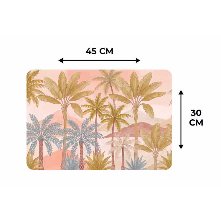 Placemat - 6 stuks - Illustratie - Palmbomen - Kleurrijk — 3