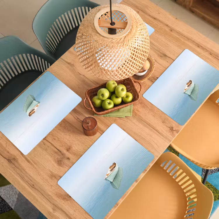 Placemat - 6 stuks - Minimalistisch - Boot - Zee — 6