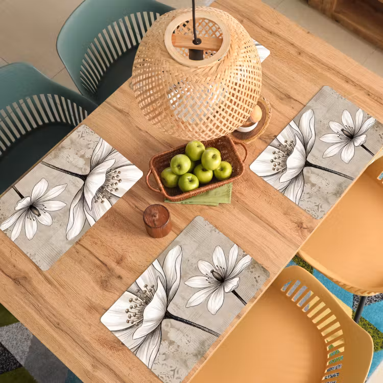 Placemat - 6 stuks - Modern - Design - Wit — 6