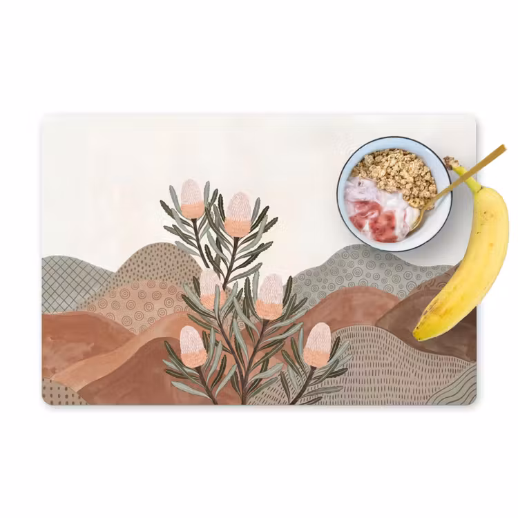 Placemat - 6 stuks - Modern - Heuvels - Terracotta — 1