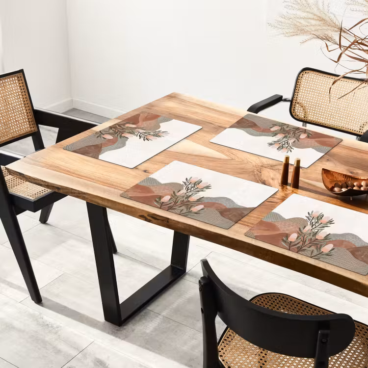 Placemat - 6 stuks - Modern - Heuvels - Terracotta — 5