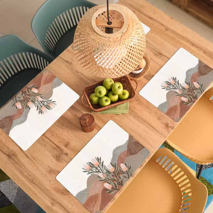 Placemat - 6 stuks - Modern - Heuvels - Terracotta — 6