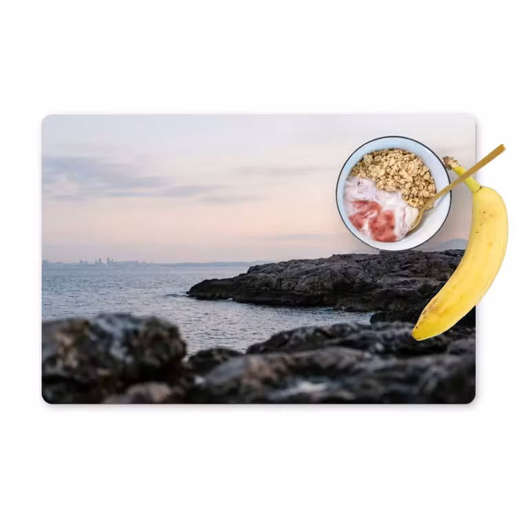 Placemat - 6 stuks - Rotsen - Vuurtoren - Wit — 1
