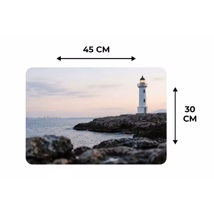 Placemat - 6 stuks - Rotsen - Vuurtoren - Wit — 3