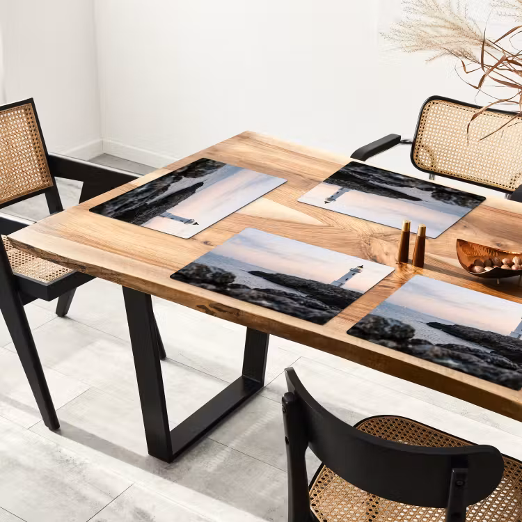 Placemat - 6 stuks - Rotsen - Vuurtoren - Wit — 5