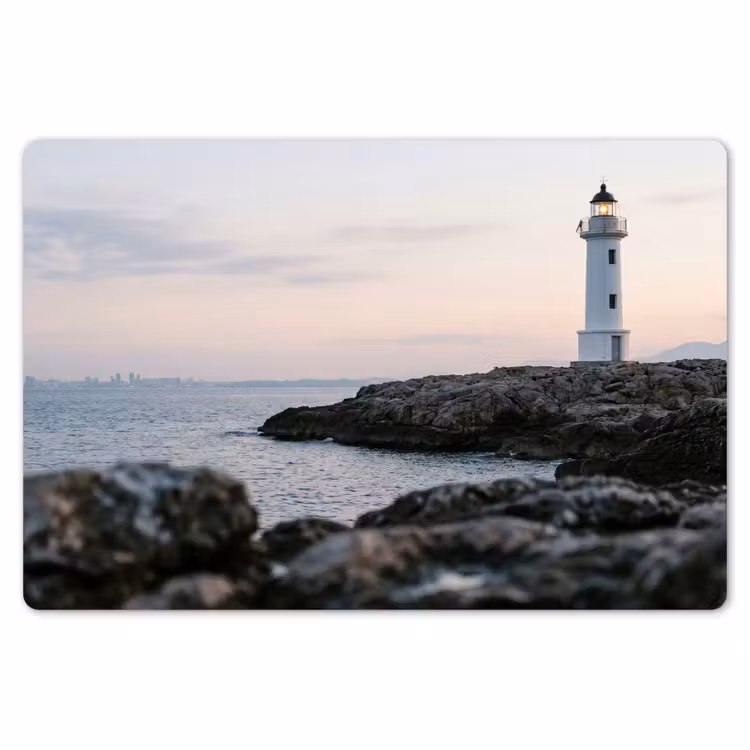 Placemat - 6 stuks - Rotsen - Vuurtoren - Wit — 7