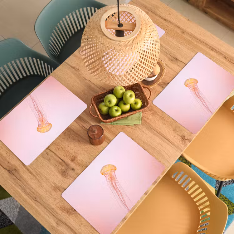 Placemat - 6 stuks - Sierlijk - Kwal - Roze — 6