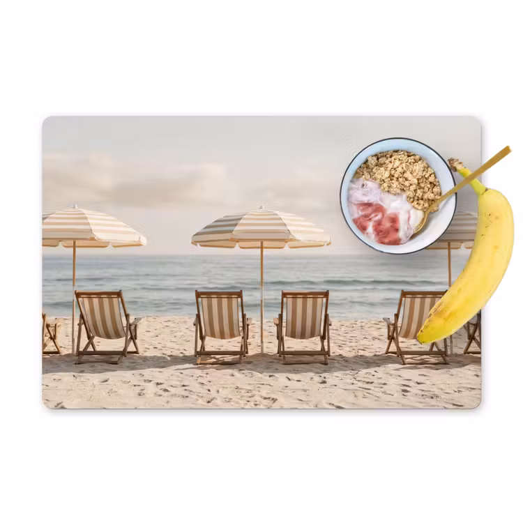 Placemat - 6 stuks - Strand - Stoelen - Parasol — 1