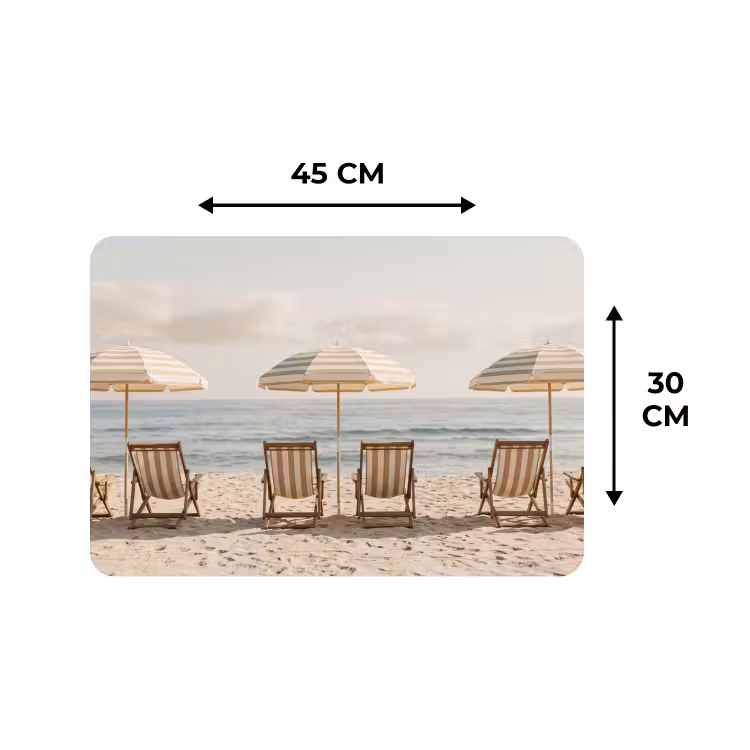 Placemat - 6 stuks - Strand - Stoelen - Parasol — 3