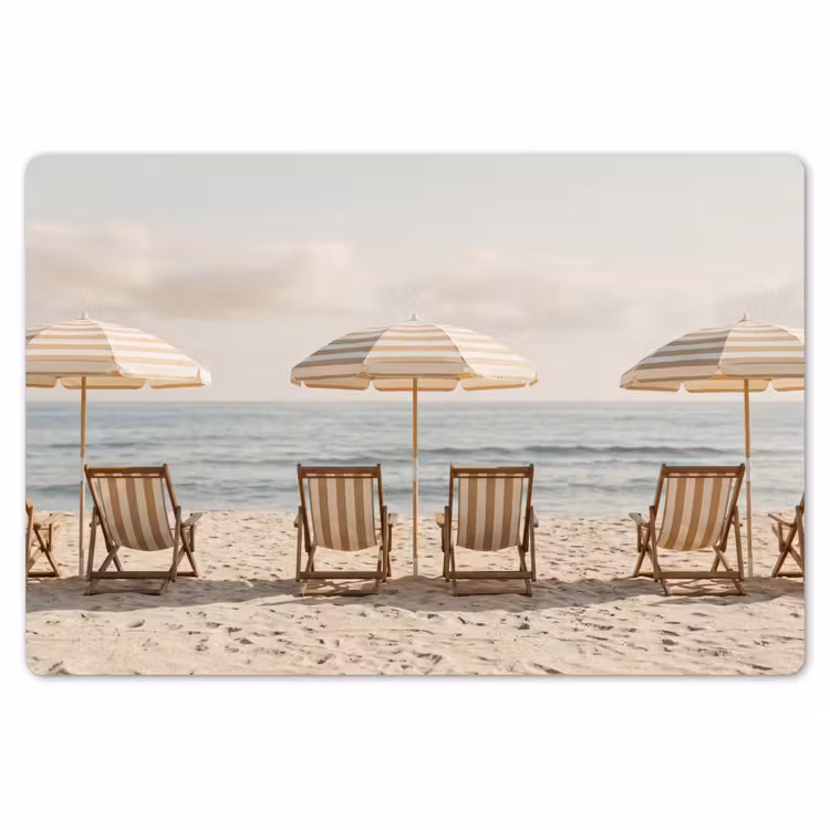 Placemat - 6 stuks - Strand - Stoelen - Parasol — 7