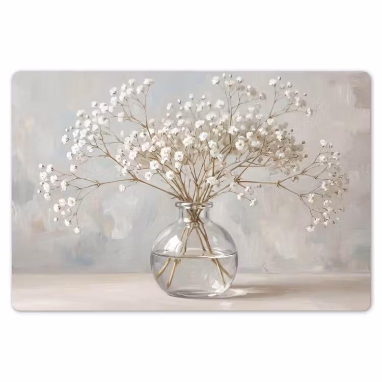Placemat - 6 stuks - Vaas - Gipskruid - Wit — 7