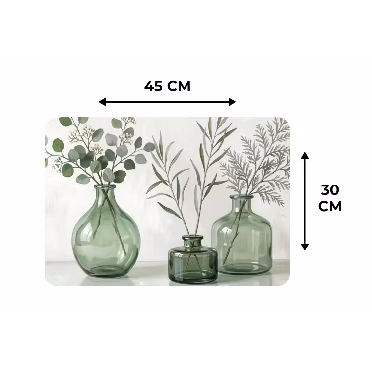 Placemat - 6 stuks - Vazen - Bladeren - Groen — 3