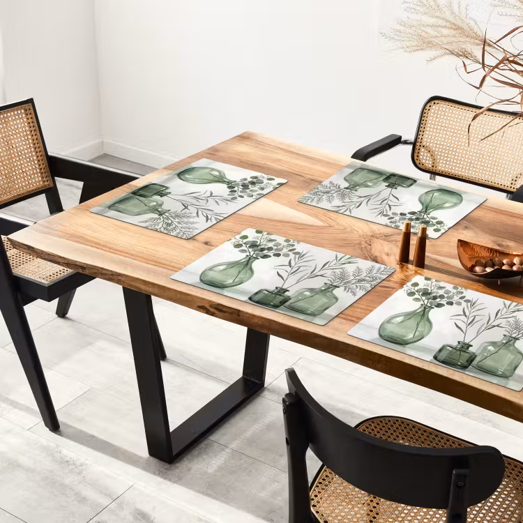 Placemat - 6 stuks - Vazen - Bladeren - Groen — 5