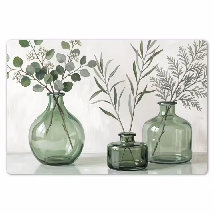 Placemat - 6 stuks - Vazen - Bladeren - Groen — 7