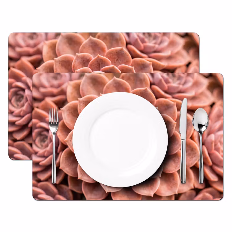 Placemat - 6 stuks - Vetplant - Organisch - Roze — 2