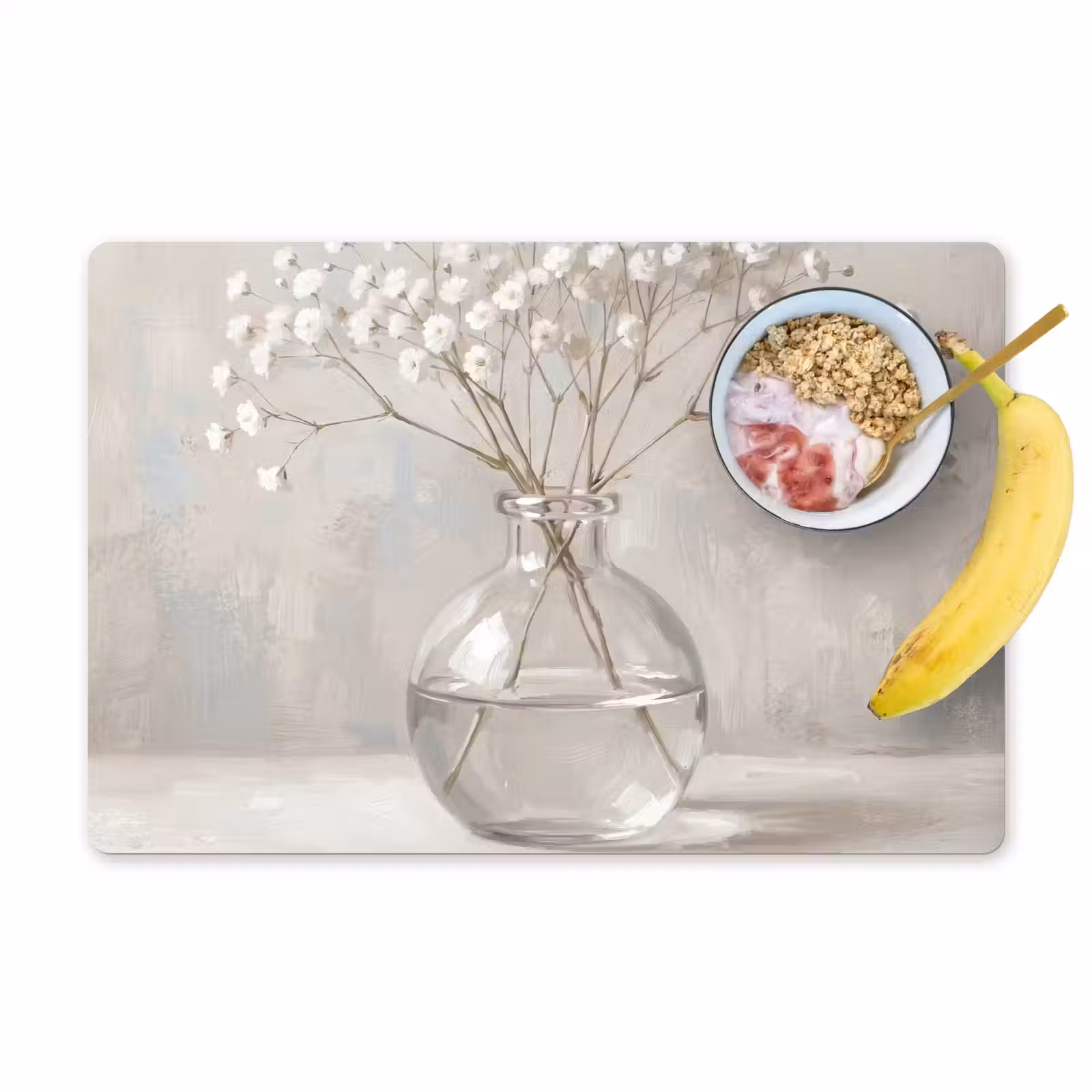 Placemat - 6 stuks - Gipskruid - Vaas - Wit — 1