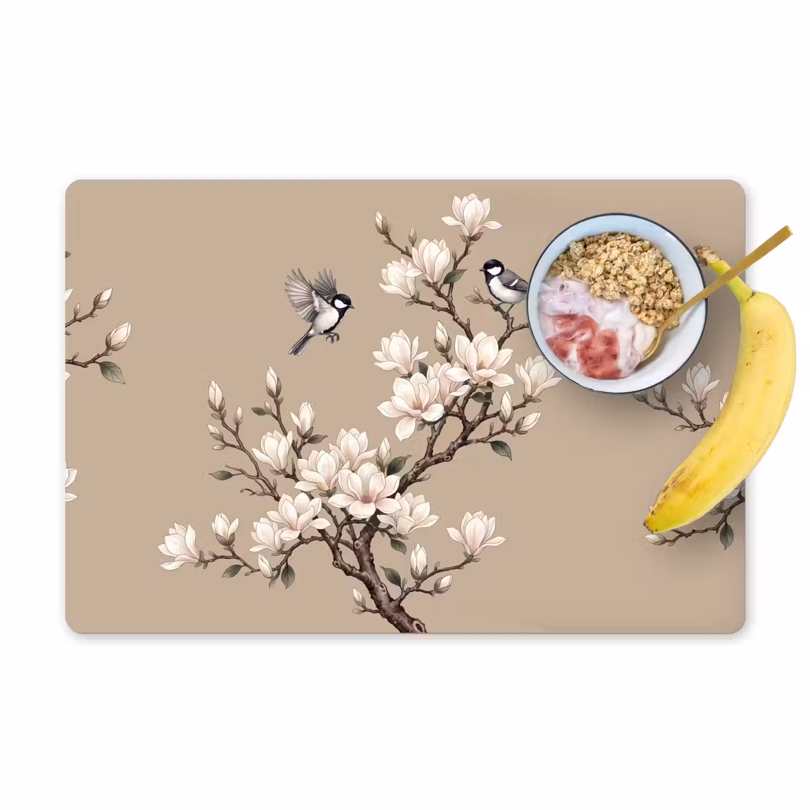 Placemat - 6 stuks - Oosters - Vogels - Beige — 1