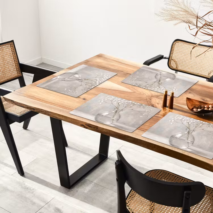 Placemat - 6 stuks - Gipskruid - Vaas - Wit — 5