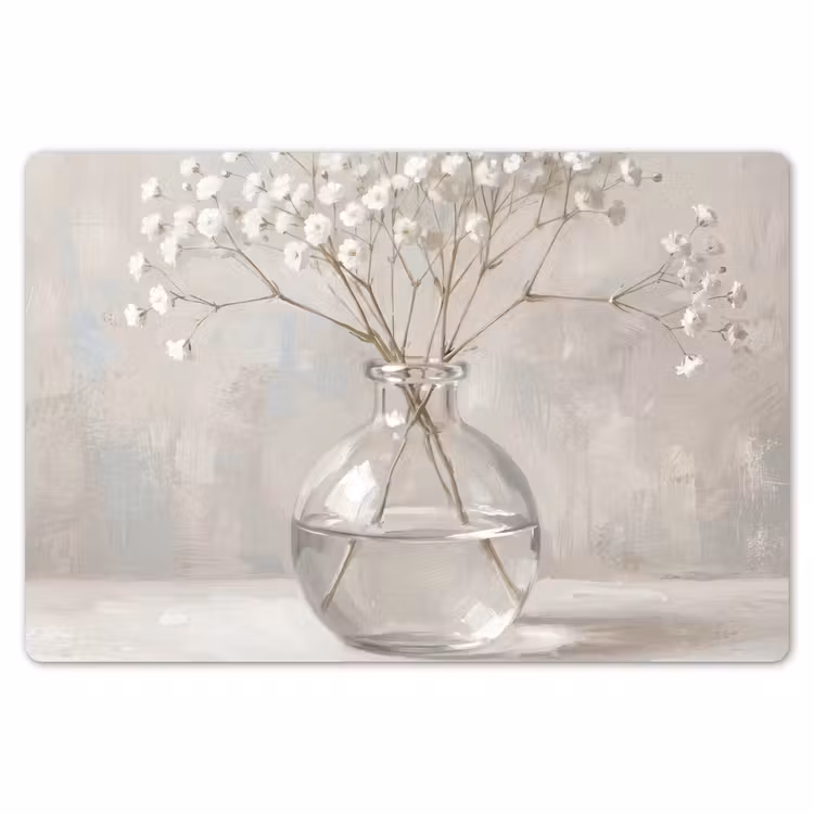 Placemat - 6 stuks - Gipskruid - Vaas - Wit — 7