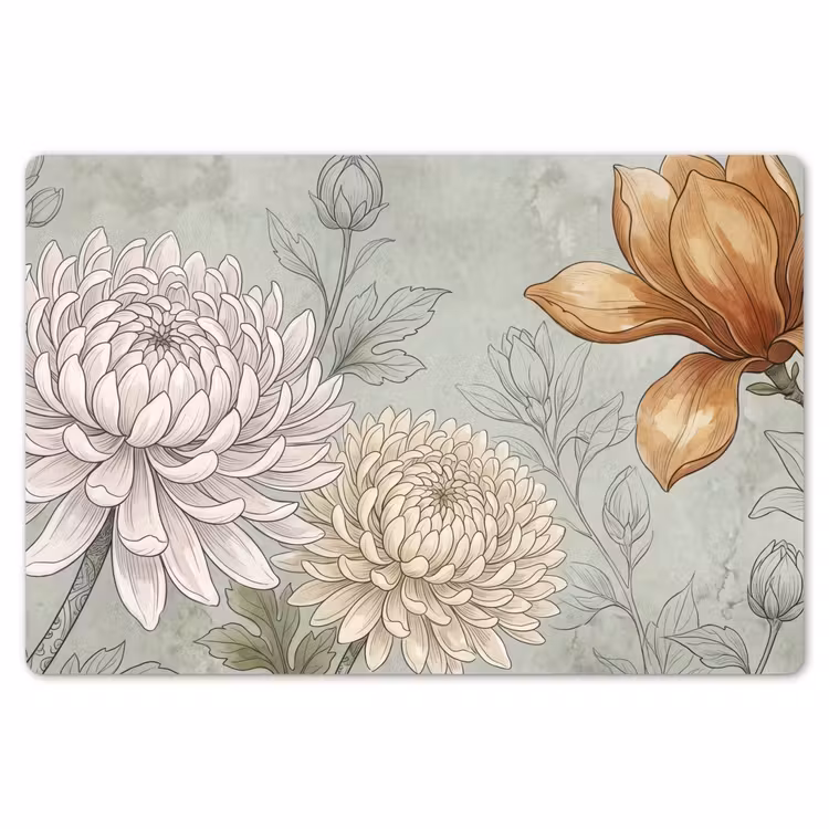 Placemat - 6 stuks - Illustratie - Bloemen - Groen — 7