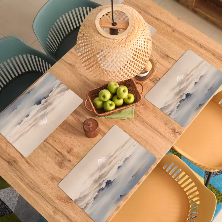 Placemat - 6 stuks - Japans - Landschap - Beige — 6