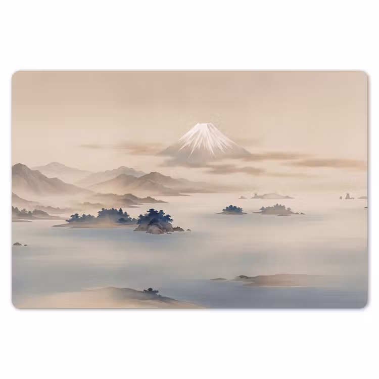 Placemat - 6 stuks - Japans - Landschap - Beige — 7
