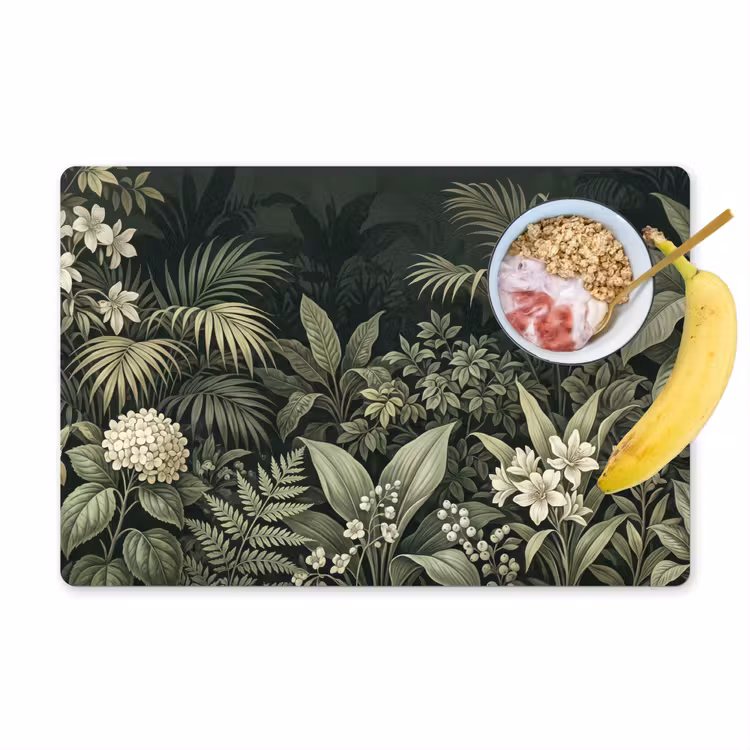 Placemat - 6 stuks - Jungle - Bladeren - Botanisch - Groen — 1