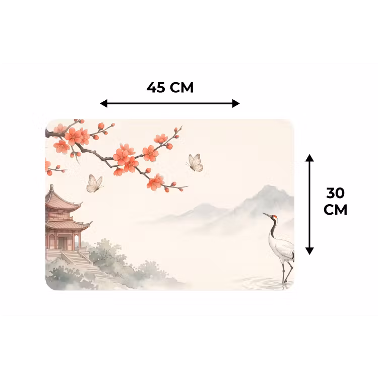 Placemat - 6 stuks - Kraanvogel - Azië - Klassiek — 3