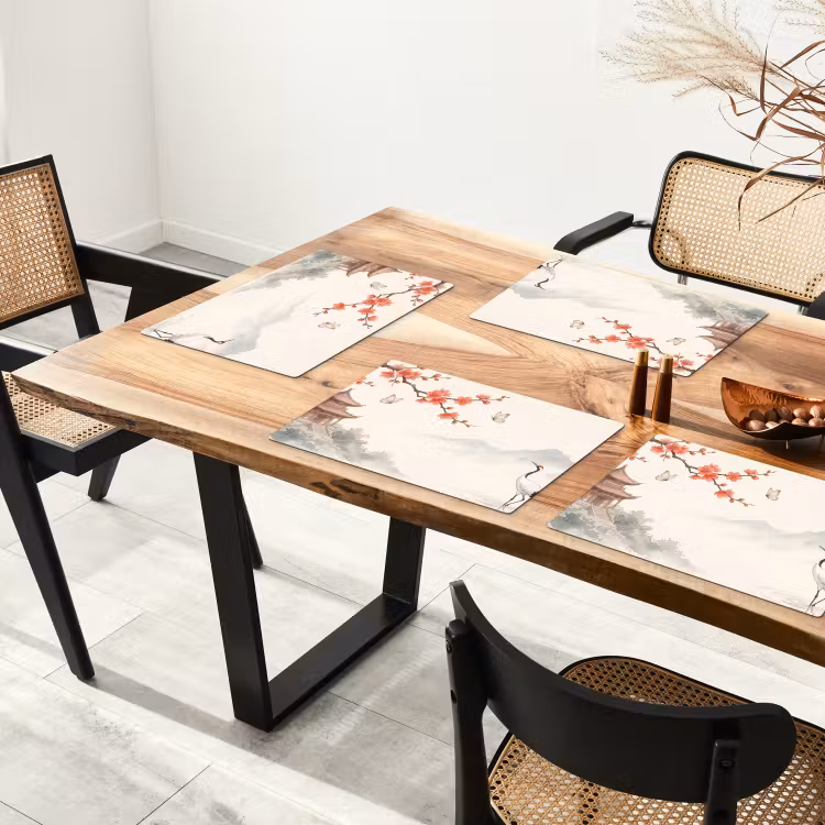 Placemat - 6 stuks - Kraanvogel - Azië - Klassiek — 5