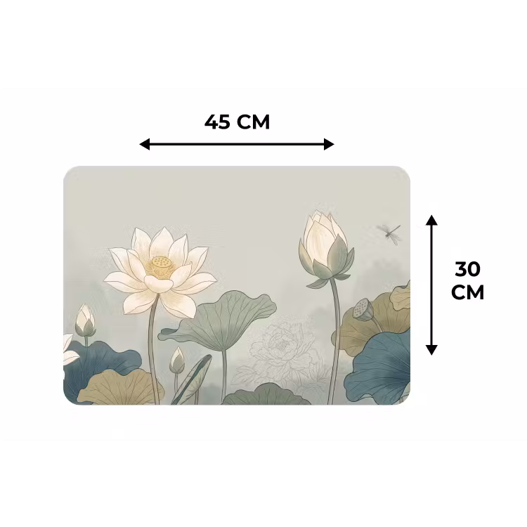 Placemat - 6 stuks - Lotus - Bloemen - Groen — 3