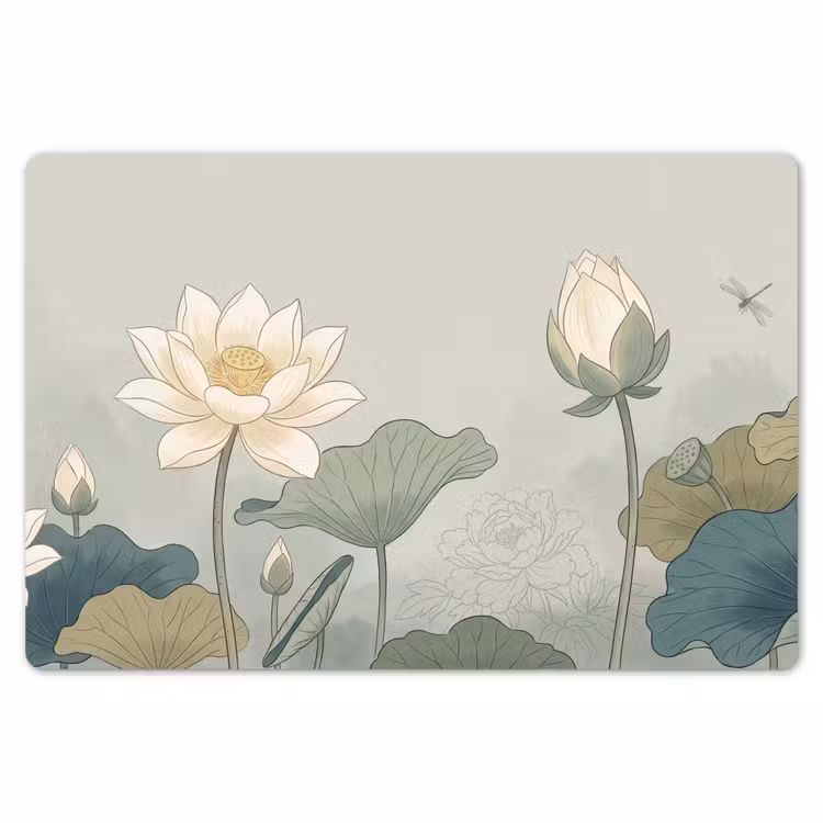 Placemat - 6 stuks - Lotus - Bloemen - Groen — 7