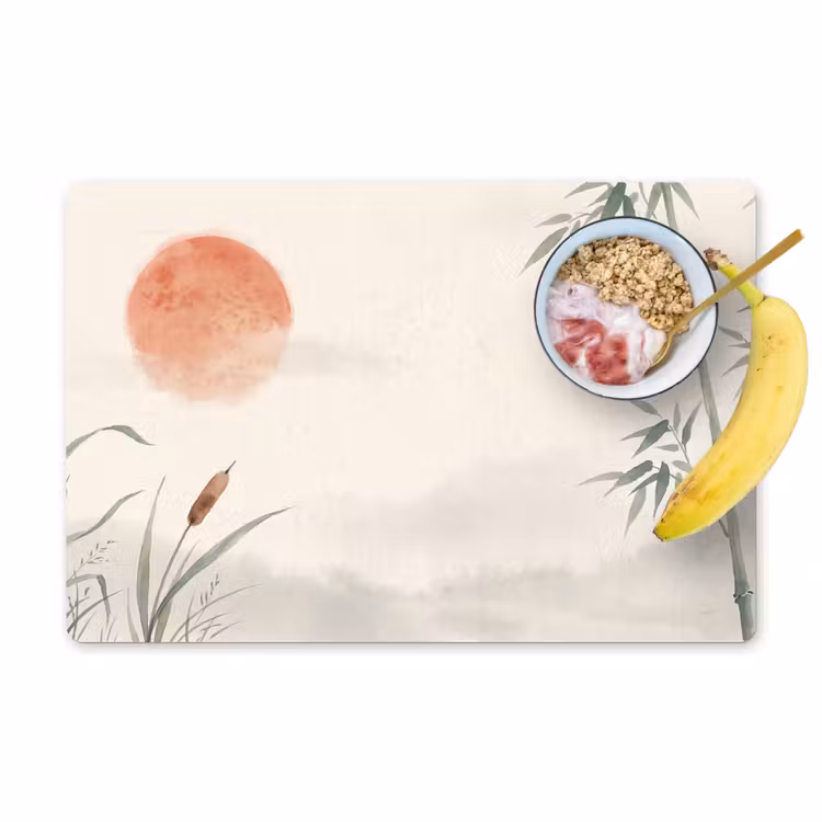 Placemat - 6 stuks - Minimalistisch - Bamboe - Groen — 1