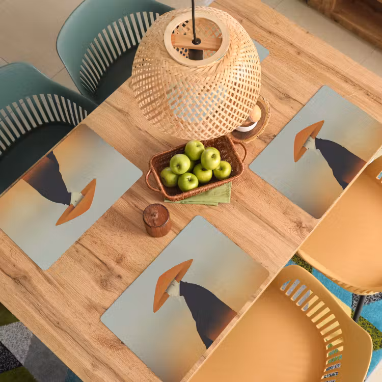 Placemat - 6 stuks - Minimalistisch - Silhouet - Oranje — 6