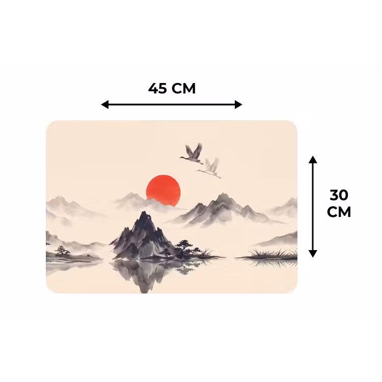 Placemat - 6 stuks - Oosters - Kraanvogels - Landschap — 3