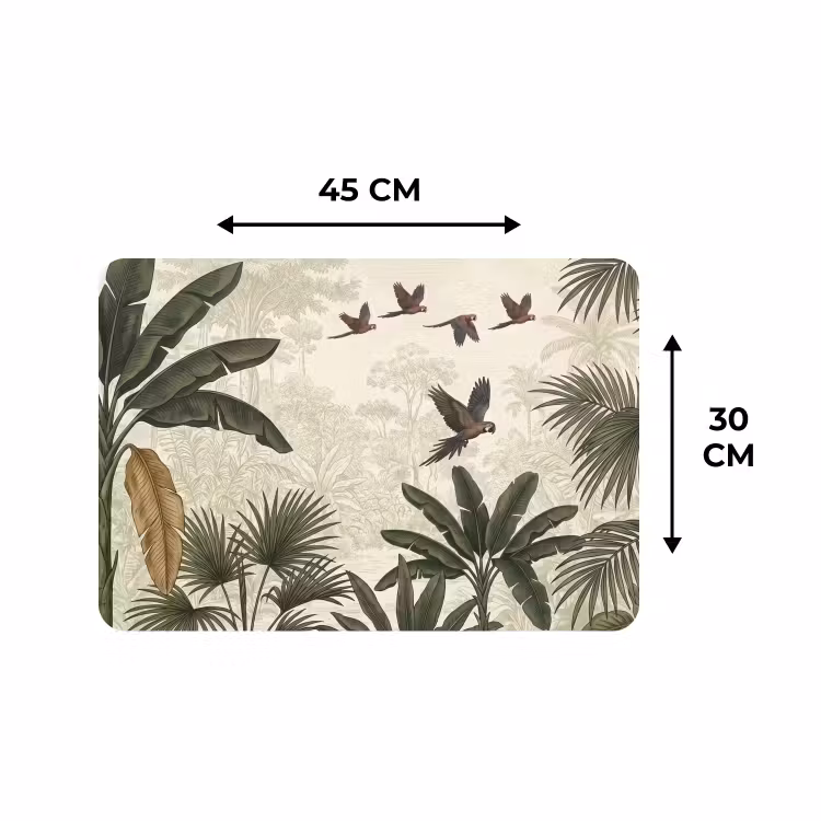 Placemat - 6 stuks - Papagaaien - Jungle - Tropisch - Green — 3