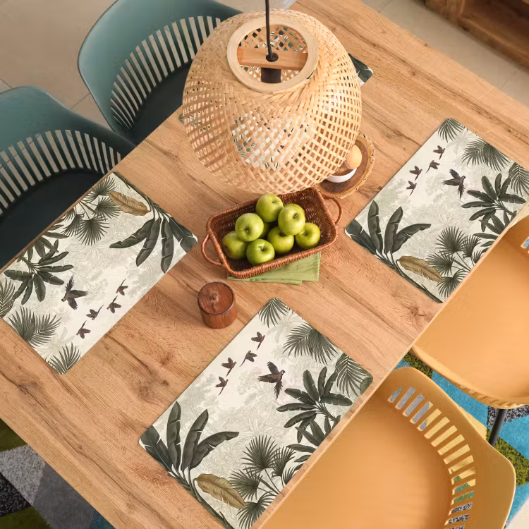Placemat - 6 stuks - Papagaaien - Jungle - Tropisch - Green — 6